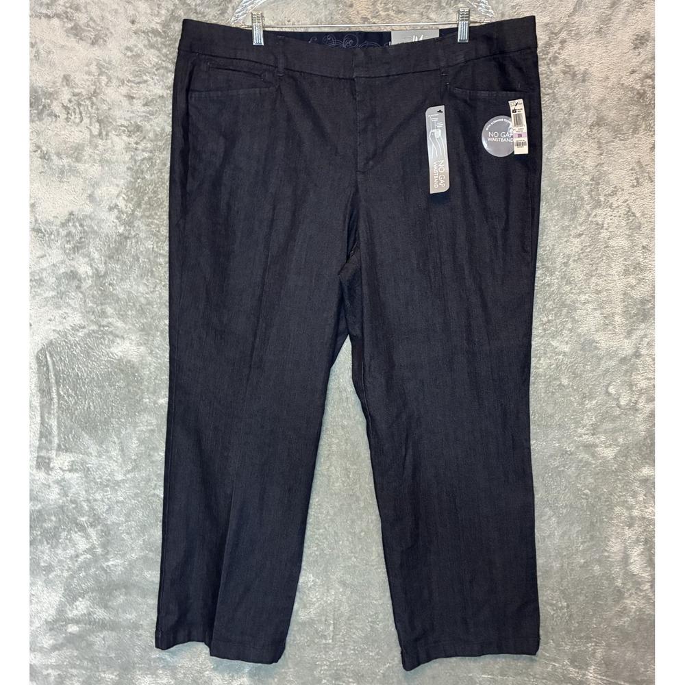 JM Collection Womens No Gap Waistband Trouser Jean 22W Plus Workwear Classic NWT